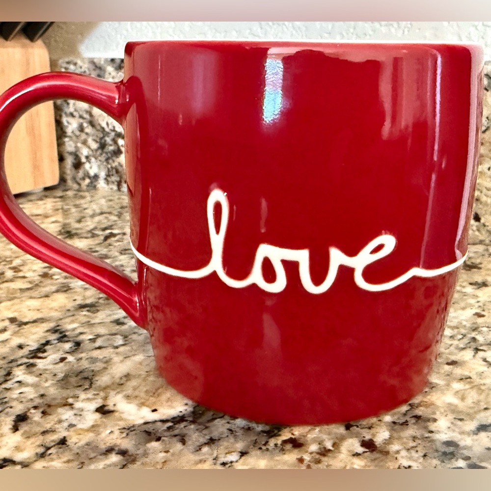 Starbucks Red “Love” Script Mug 12 oz | Valentine Hearts Bone China Cup 2010